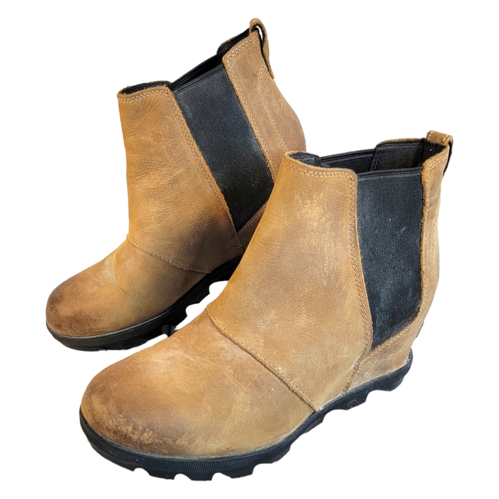 Sorel Womens Joan Of Arctic Wedge II Chelsea  Elk Ankle Boots Women's Size 8.5 - Picture 2 of 10